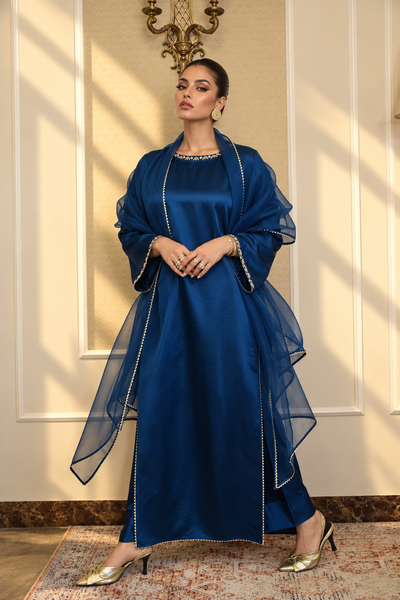 HANIA KANDURA/KAFTAN DEEP TEAL BLUE