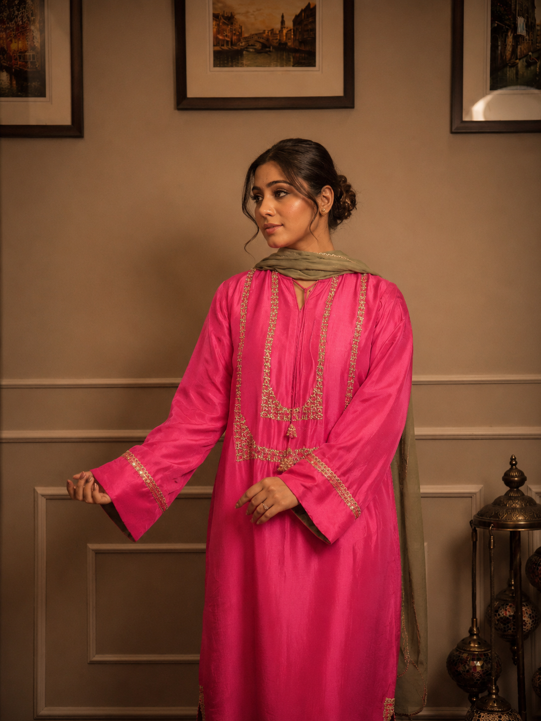 NOURA KANDURA/KAFTAN PINK