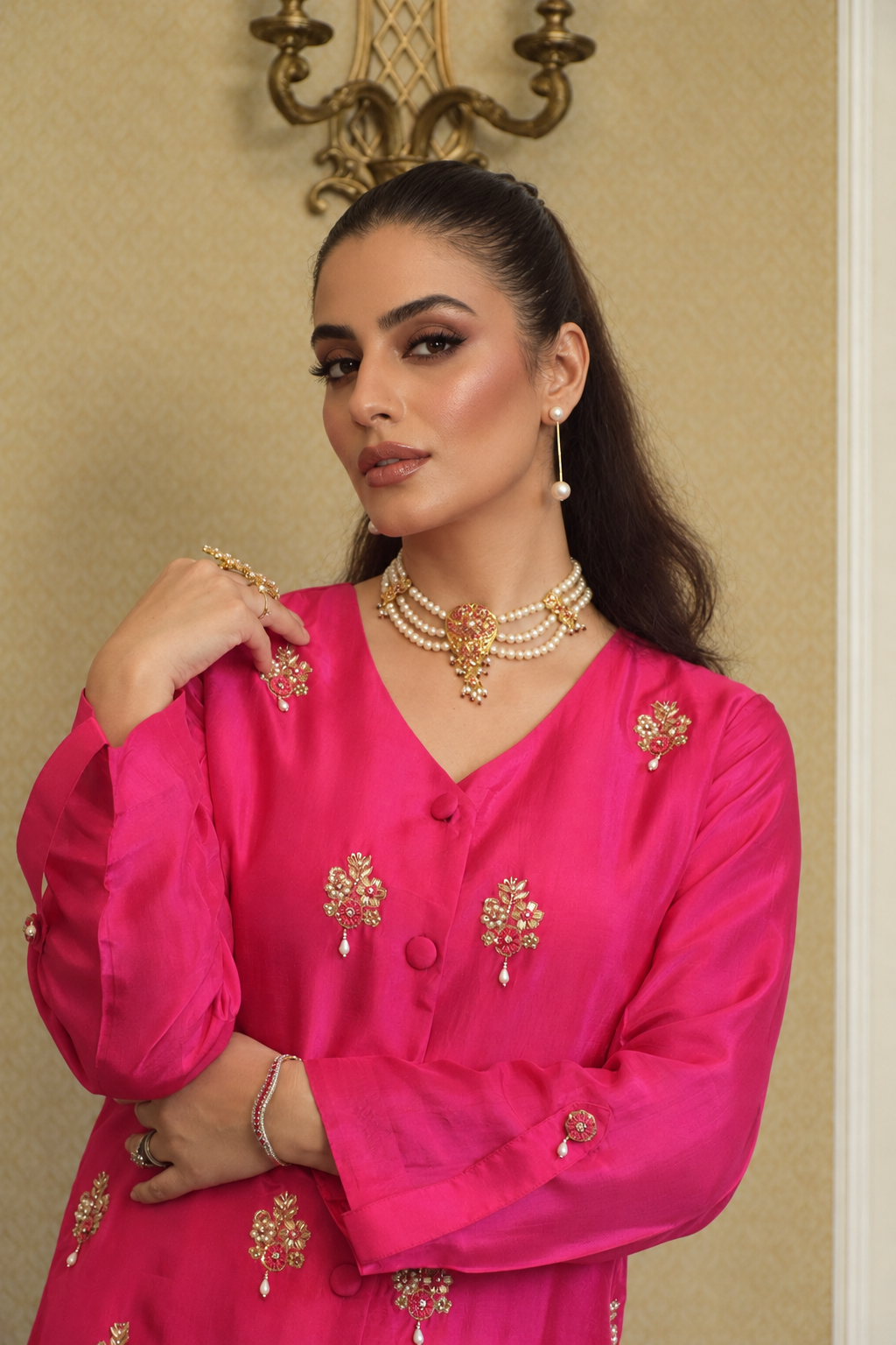 ZIMAL FARSHI SHALWAR KAMEEZ PINK