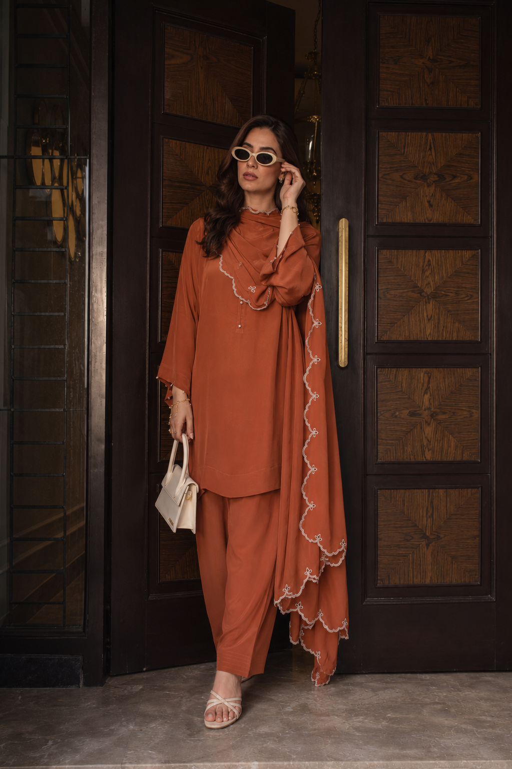 NUREH SHALWAR KAMEEZ RUST