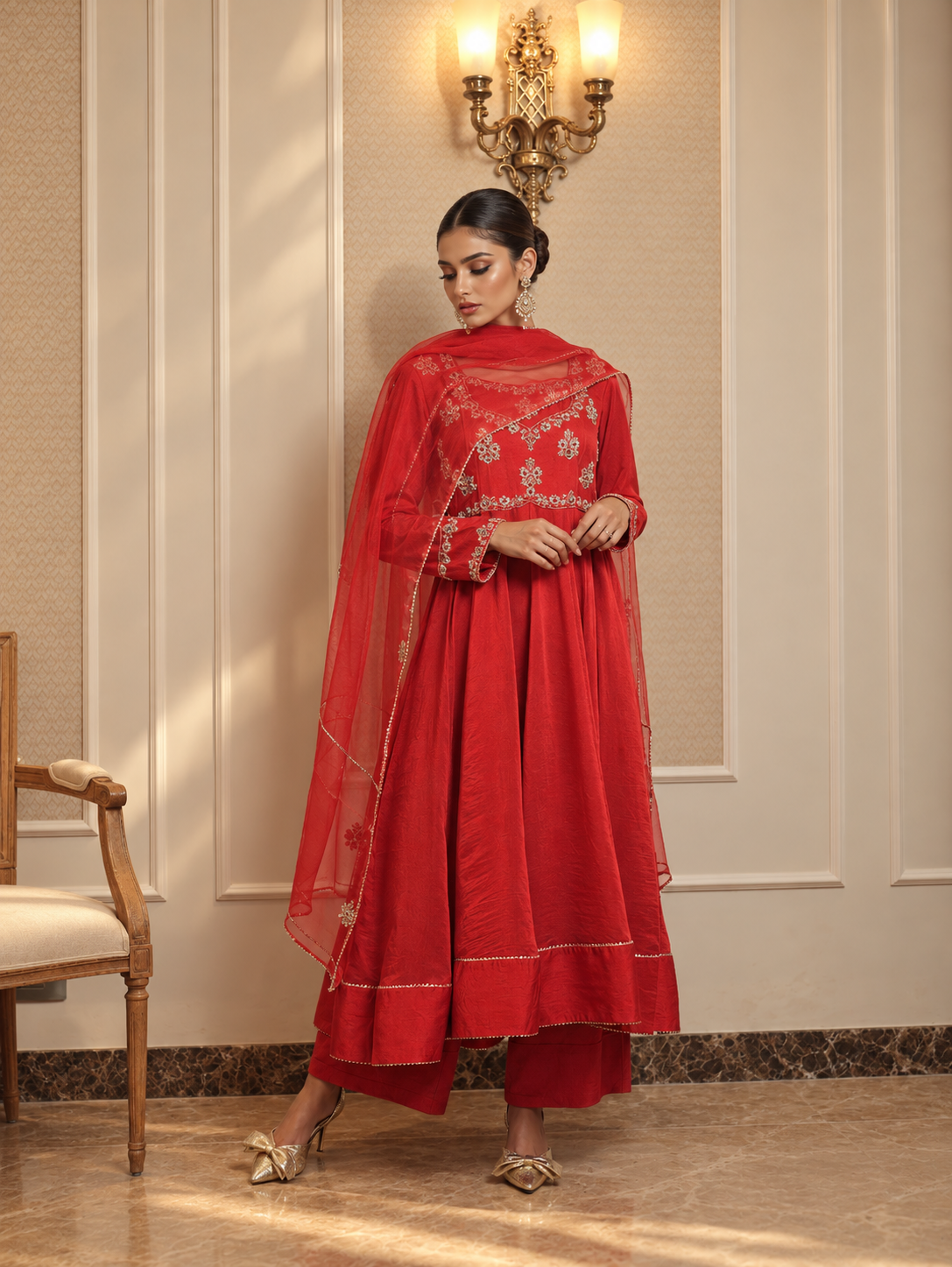 AMEERAN ANARKALI RED