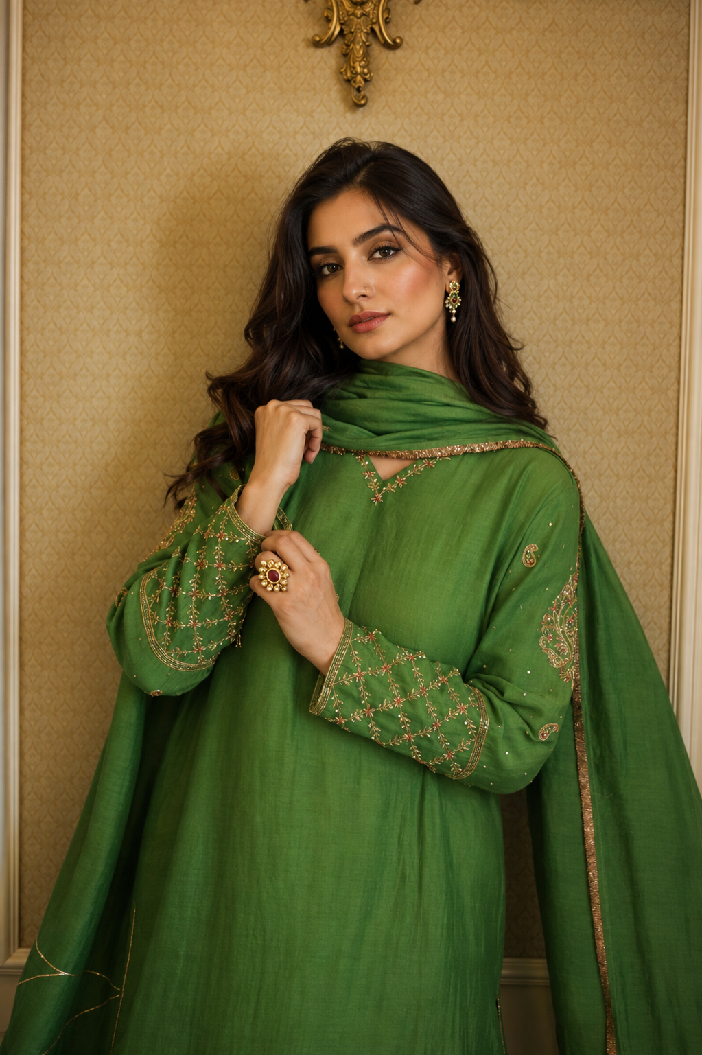 NAZNEEN SHALWAR KAMEEZ GREEN