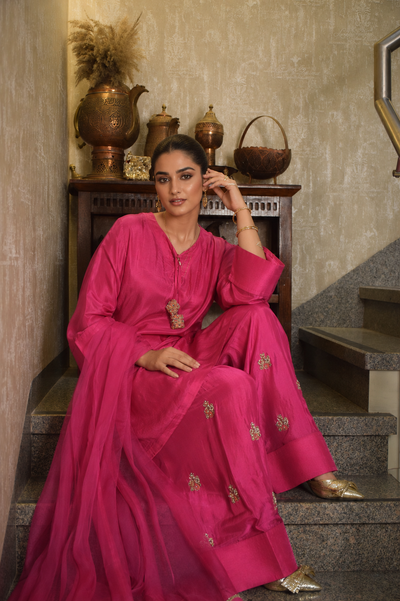 NAZO FARSHI SHALWAR KAMEEZ PINK
