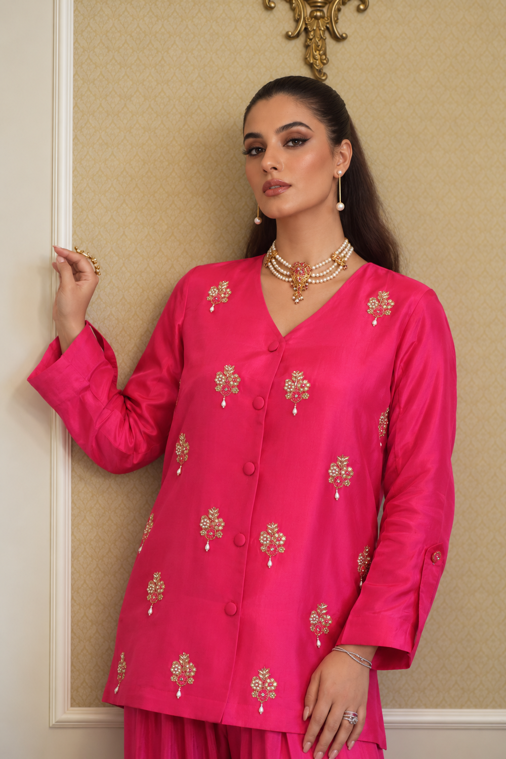 ZIMAL FARSHI SHALWAR KAMEEZ PINK