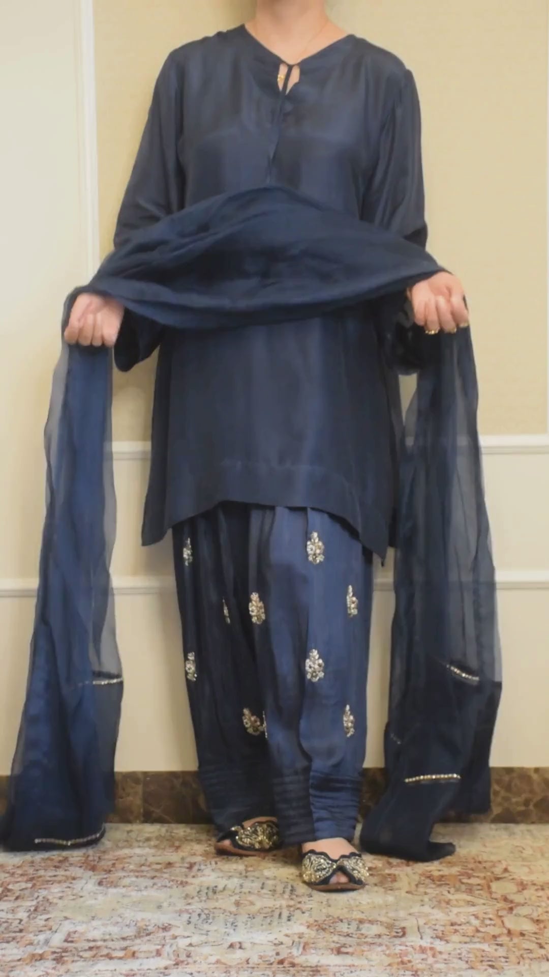 NAZO FARSHI SHALWAR KAMEEZ NAVY BLUE