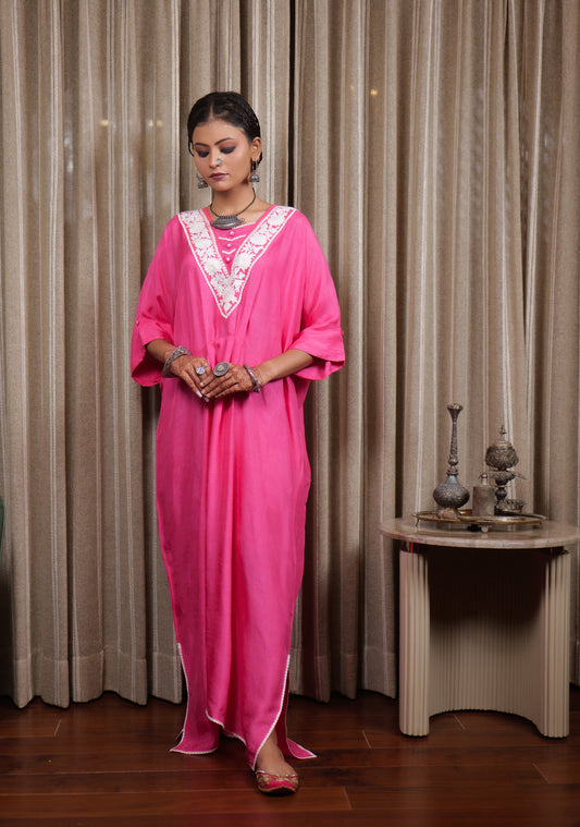 Begum Kashmiri Aari Embroidered V-Neck Kaftan