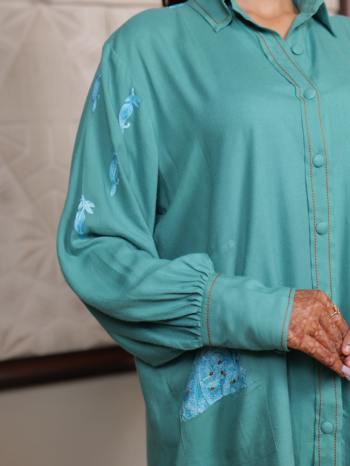 Fitoor Kashmiri Aari Embroidered Shirt Co-ord