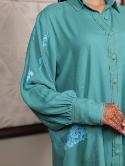 Fitoor Kashmiri Aari Embroidered Shirt Co-ord