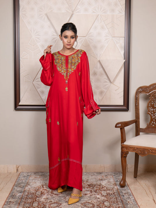 Fitoor Kashmiri Aari Embroidered Straight Dress