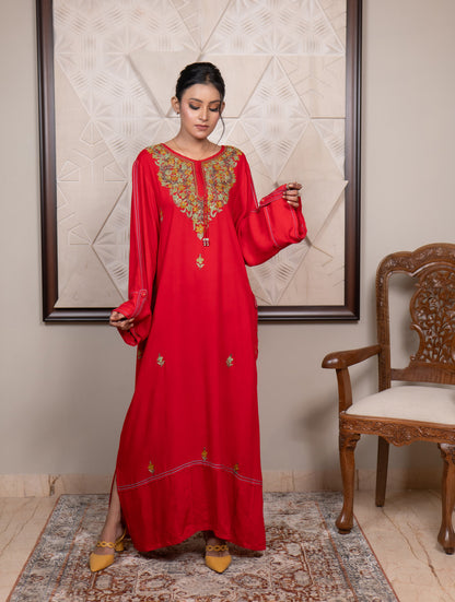 Fitoor Kashmiri Aari Embroidered Straight Dress