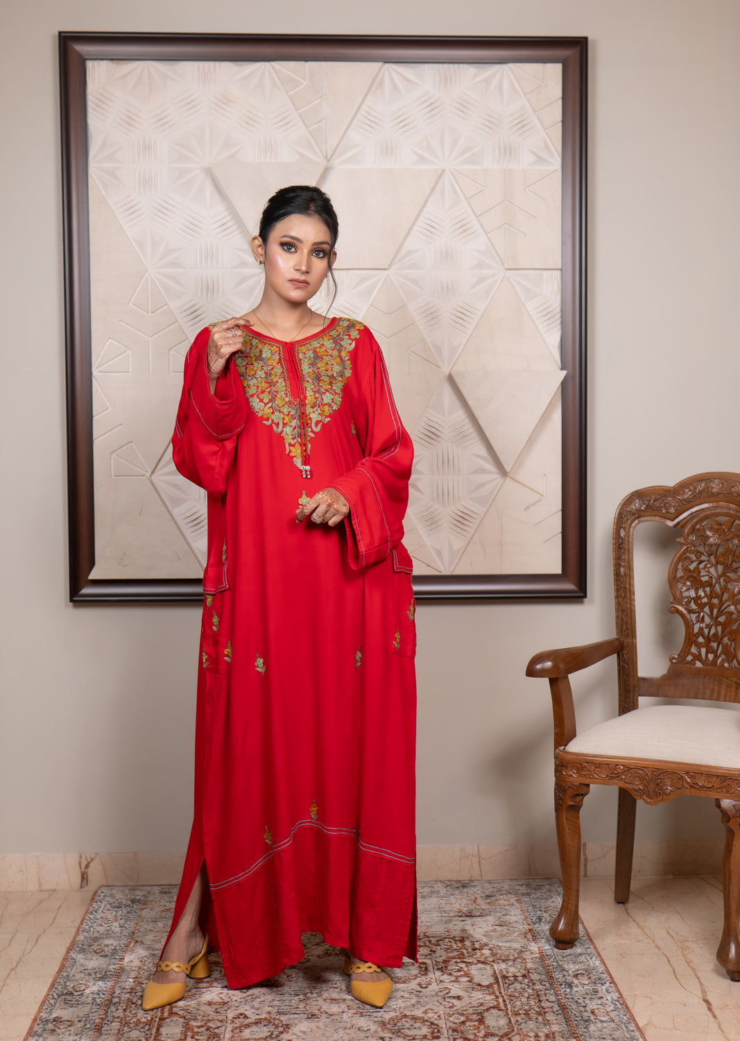 Fitoor Kashmiri Aari Embroidered Straight Dress