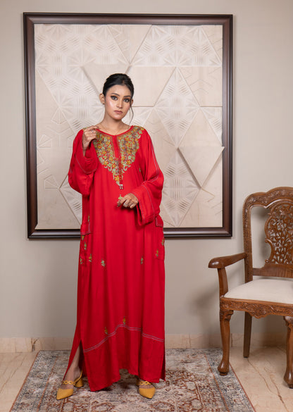 Fitoor Kashmiri Aari Embroidered Straight Dress