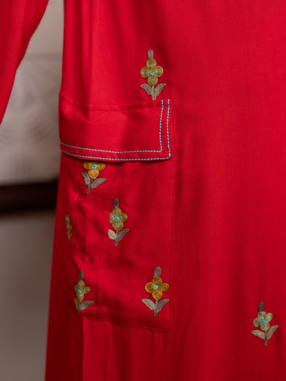 Fitoor Kashmiri Aari Embroidered Straight Dress
