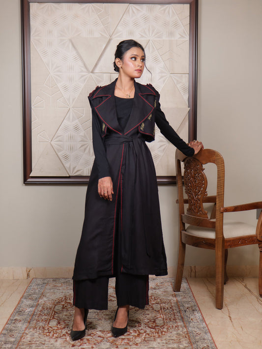 Fitoor Kashmiri Aari Embroidered Trench Co-ord