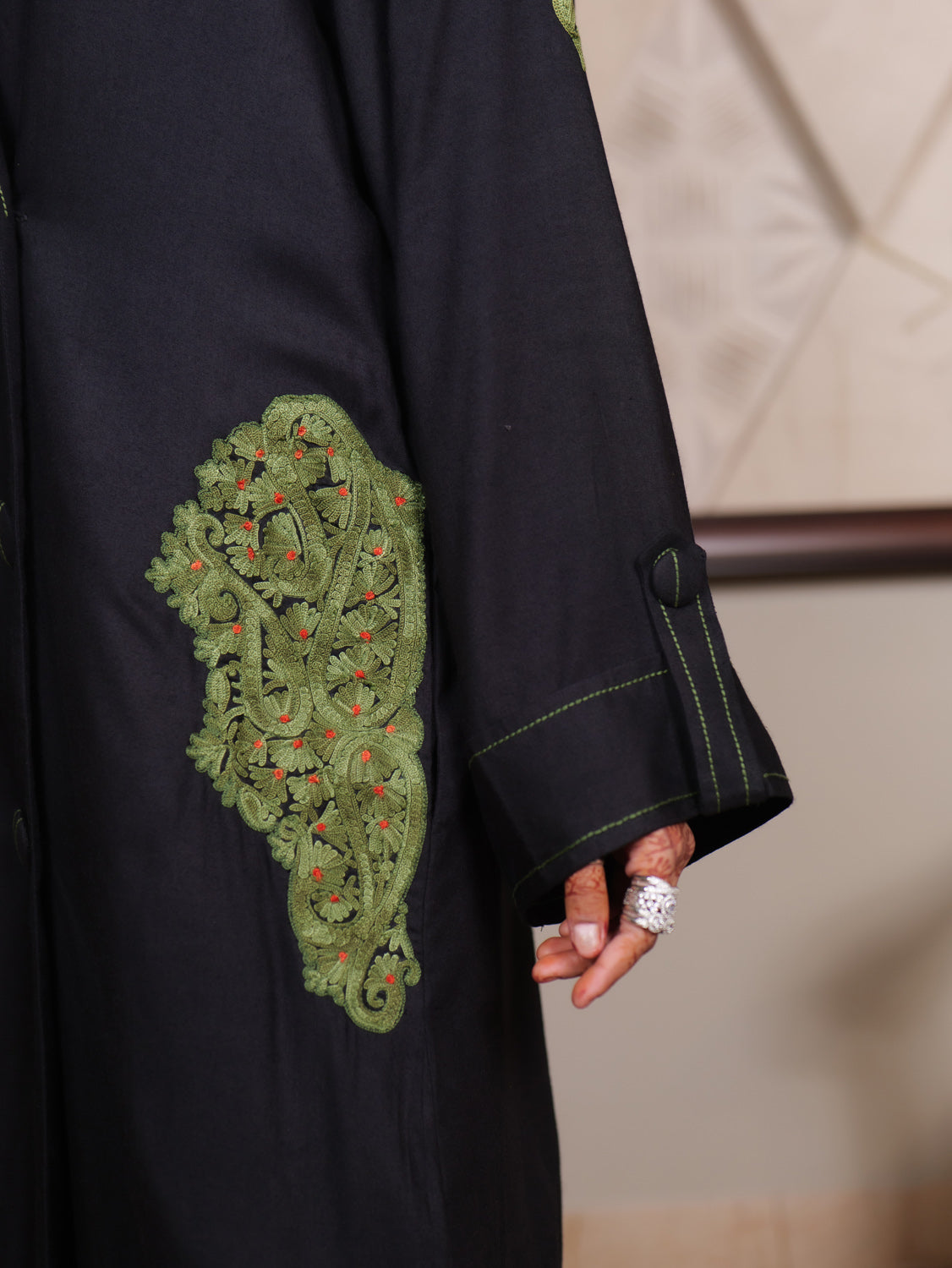 Fitoor Kashmiri Aari Embroidered Trench Coat
