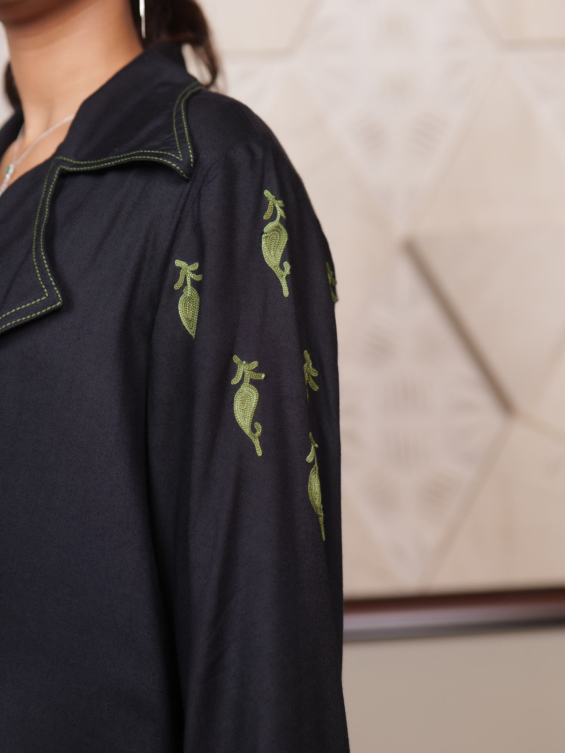 Fitoor Kashmiri Aari Embroidered Trench Coat