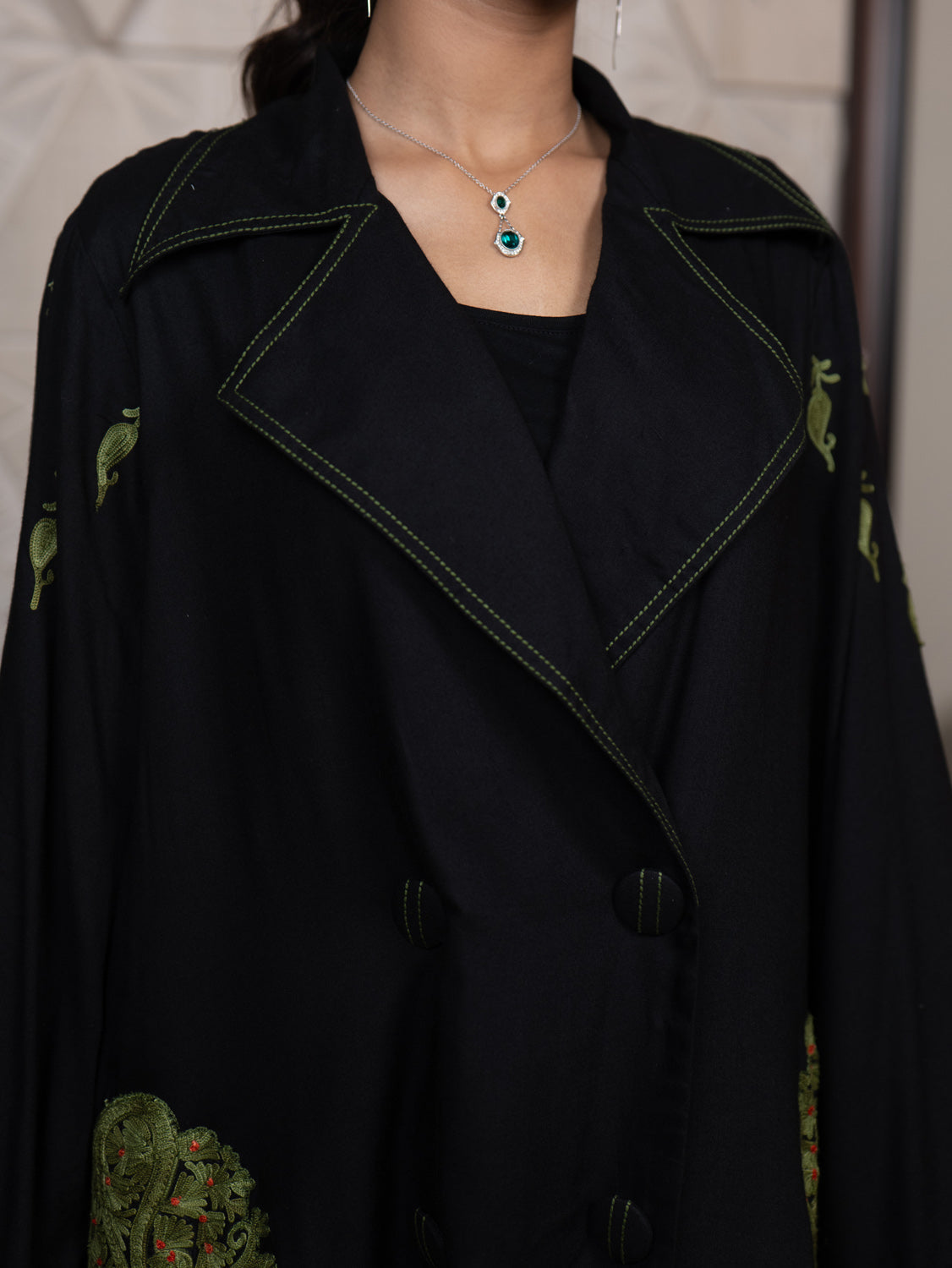 Fitoor Kashmiri Aari Embroidered Trench Coat