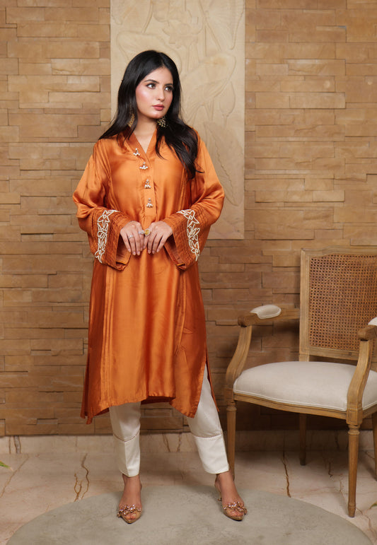Jashan-e-Bahara Zardozi Embroidered Sleeve  Kurta