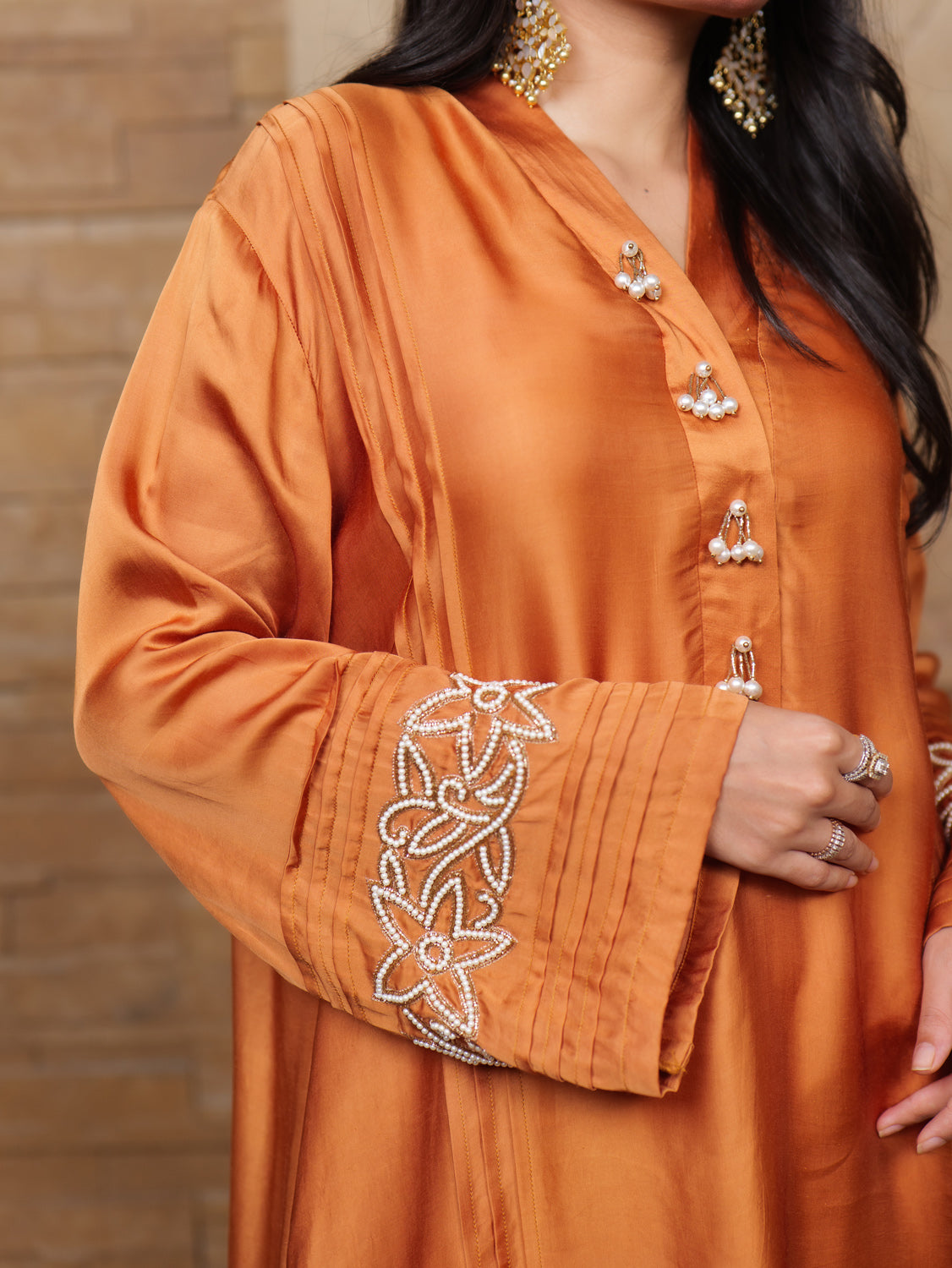 Jashan-e-Bahara Zardozi Embroidered Sleeve  Kurta