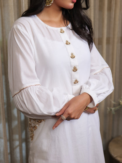 Muntazir Zardozi Embroidered Pocket Kurta