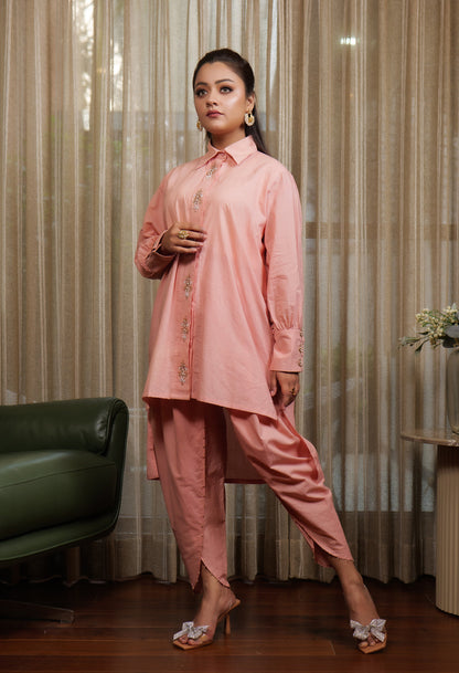 Muntazir Zardozi Embroidered Shirt Co-ord