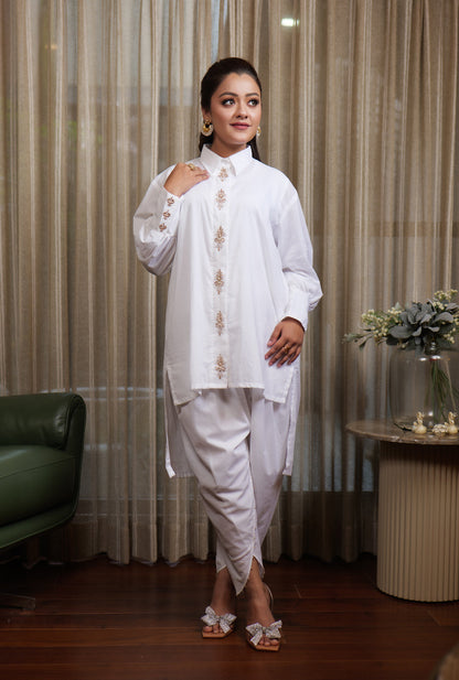 Muntazir Zardozi Embroidered Shirt Co-ord