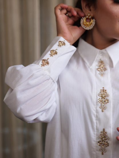 Muntazir Zardozi Embroidered Shirt Co-ord